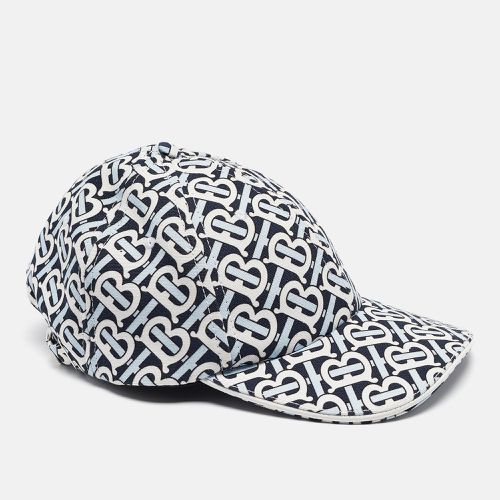 Burberry White/Blue TB Monogram Cotton Baseball Cap L - Burberry - Modalova