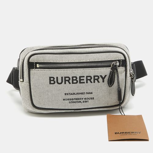 Burberry Grey/Black Canvas and Leather West Belt Bag - Burberry - Modalova