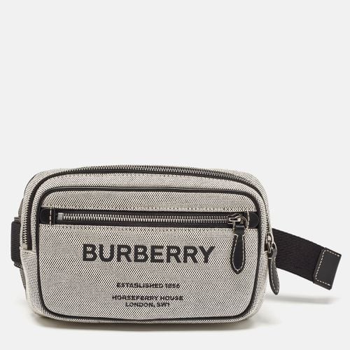 Burberry Grey/Black Canvas and Leather West Belt Bag - Burberry - Modalova