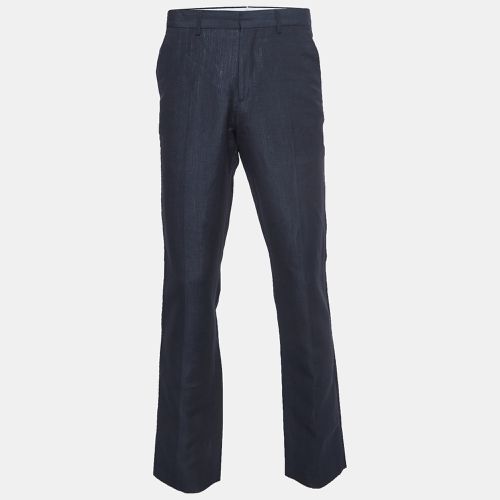 Burberry Navy Blue Linen Blend Classic Trousers M - Burberry - Modalova