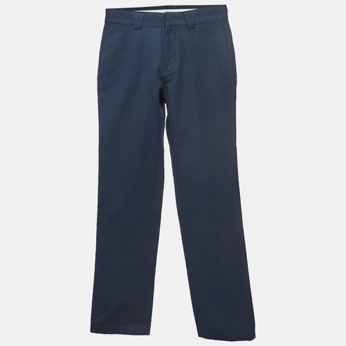 Burberry Navy Blue Cotton Formal Trousers S - Burberry - Modalova