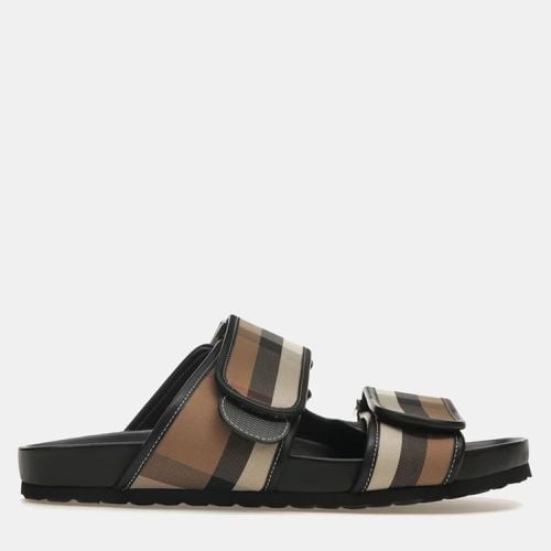 Burberry Birch Brown/Black Check Sandals Size EU 41 - Burberry - Modalova