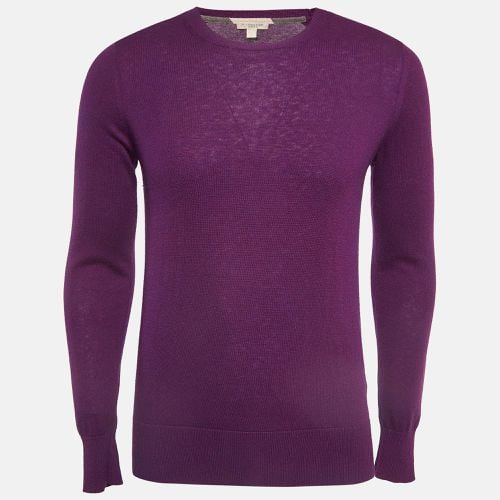 Burberry Brit Purple Wool & Cotton Knit Contrast Trim Sweatshirt S - Burberry Brit - Modalova