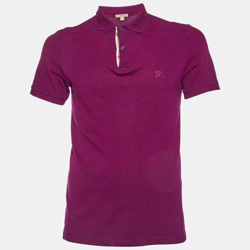 Burberry Brit Purple Cotton Pique Knit Logo Embroidered Polo T-Shirt S - Burberry Brit - Modalova