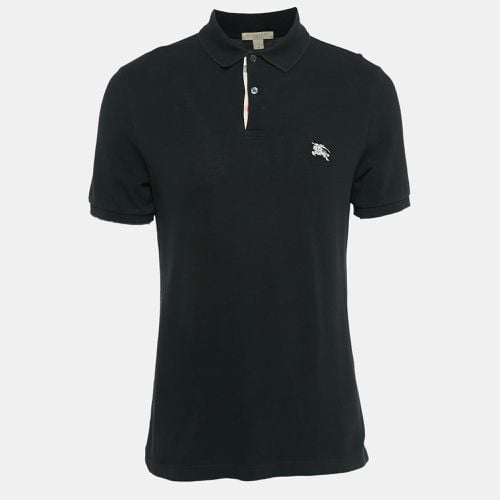 Burberry Brit Black Logo Embroidered Cotton Pique Polo M - Burberry Brit - Modalova