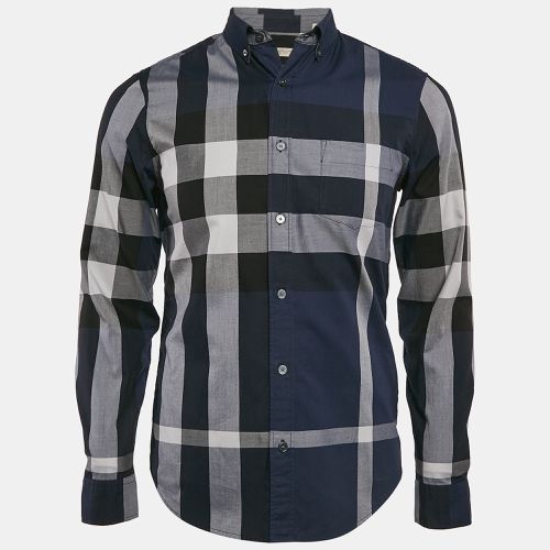 Burberry Brit Navy Blue Tartan Checks Cotton Button Down Shirt S - Burberry Brit - Modalova