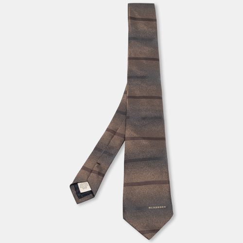 Burberry Brown Striped Silk Tie - Burberry - Modalova