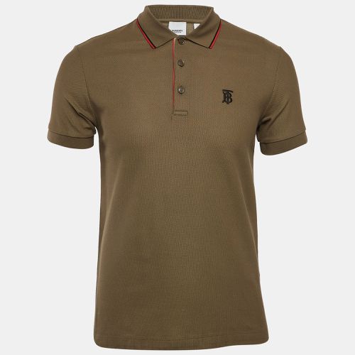 Burberry Olive Cotton Pique Short Sleeve Polo T-shirt S - Burberry London - Modalova