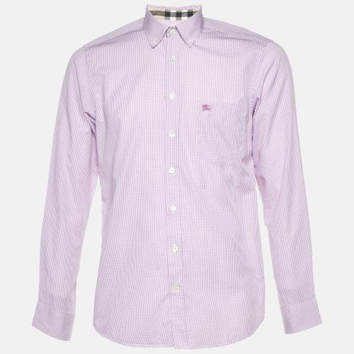 Burberry Pink Pin Checked Cotton Button Down Shirt M - Burberry London - Modalova