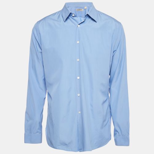 Burberry London Blue Cotton Full Sleeve Shirt XXXL - Burberry London - Modalova