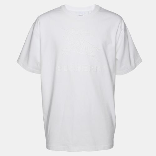 Burberry White Cotton Logo T-Shirt M - Burberry - Modalova