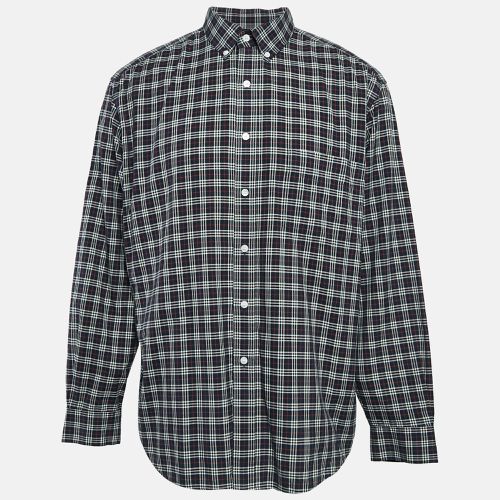 Burberry Navy Blue Plaid Cotton Button-Down Shirt XXL - Burberry - Modalova