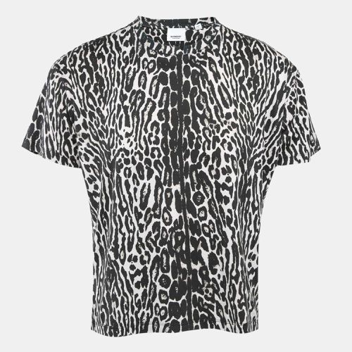 Burberry Black Leopard Print Cotton Jersey Oversized T-Shirt S - Burberry - Modalova