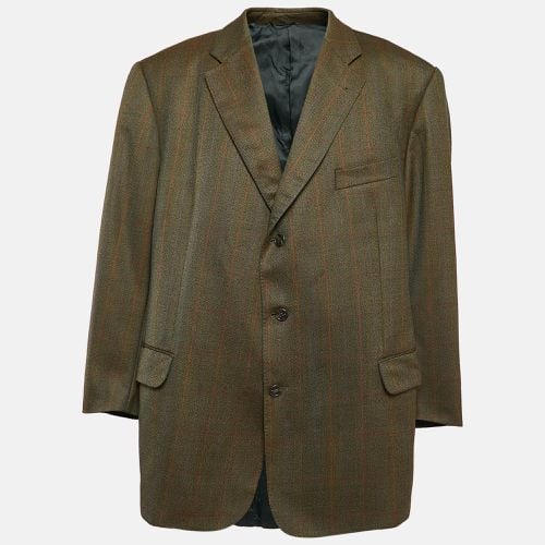 Burberry Vintage Khaki Green Plaid Wool Single Breasted Blazer 5XL - Burberry - Modalova