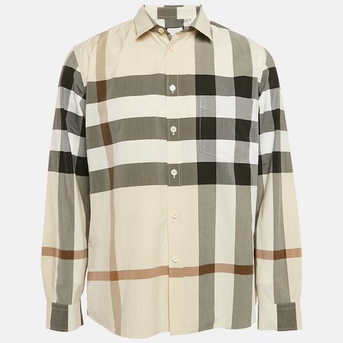 Burberry Beige Checks Cotton Long Sleeve Shirt XL - Burberry - Modalova