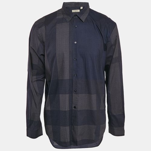 Burberry Navy Blue Printed Cotton Button Front Shirt XXL - Burberry - Modalova