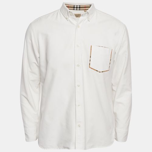 Burberry White Cotton Button Down Shirt L - Burberry - Modalova