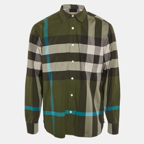 Burberry Green Nova Check Cotton Button Front Shirt XL - Burberry - Modalova