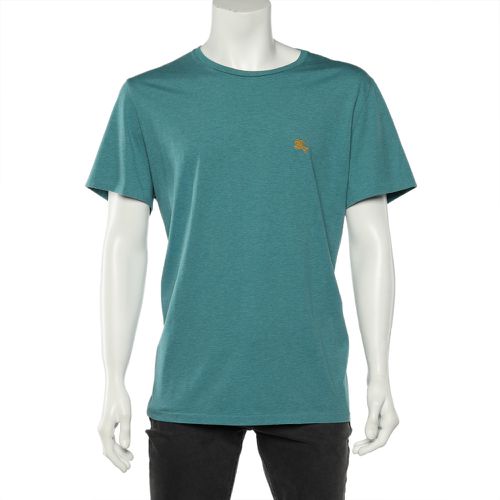 Burberry Turquoise Green Cotton Knit Roundneck T-Shirt XXL - Burberry - Modalova