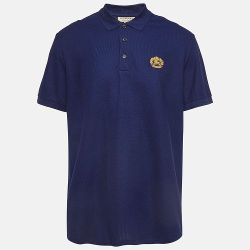 Burberry Dark Blue Embroidered Cotton Pique Polo T-Shirt XXL - Burberry - Modalova