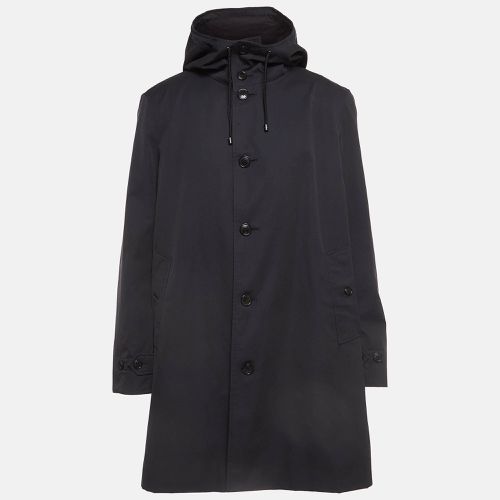 Burberry Navy Cotton Gabardine Long Single Breasted Coat 4XL - Burberry - Modalova