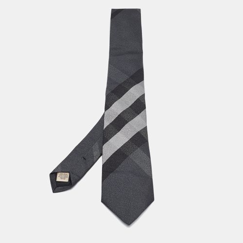 Burberry Grey Nova Check Silk Tie - Burberry - Modalova