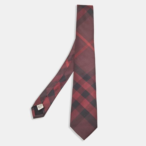 Burberry Burgundy House Checked Silk Slim Tie - Burberry - Modalova