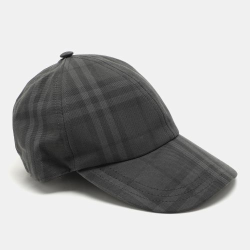 Smoked Check Canvas Baseball Cap - Burberry - Modalova