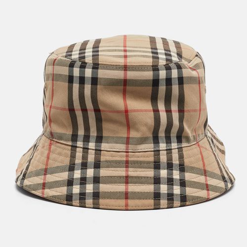 Burberry Brown Vintage Checks Cotton Blend Bucket Hat L - Burberry - Modalova