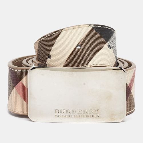 Burberry Beige Supernova Check Coated Canvas Buckle Belt 100 CM - Burberry - Modalova