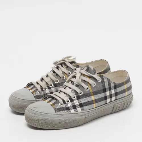 Jack Size 44 Check Canvas Low Top Sneakers - Burberry - Modalova