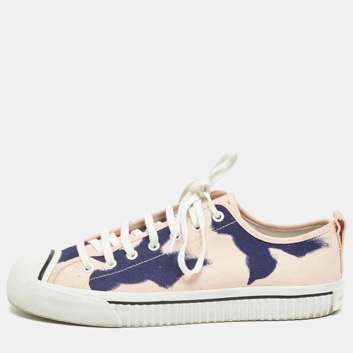 Burberry Pink/Navy Blue Canvas Cap Toe Lace Up Sneaker Size 44 - Burberry - Modalova