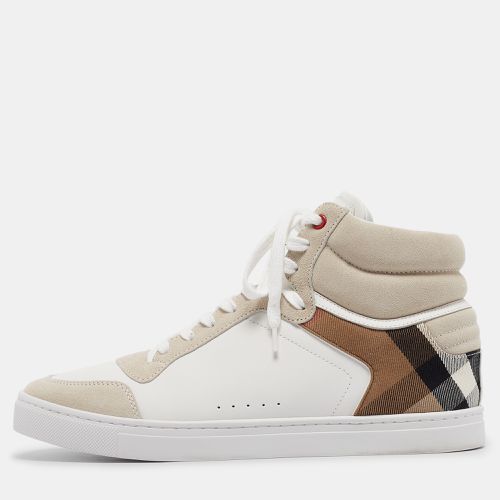 Burberry White House Check Leather and Suede Reeth Trainers Sneakers Size 43 - Burberry - Modalova