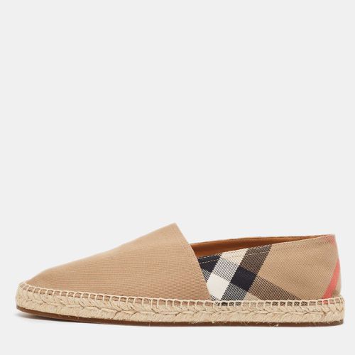 Burberry Beige Pateman Check Canvas Slip On Espadrilles Size 42 - Burberry - Modalova