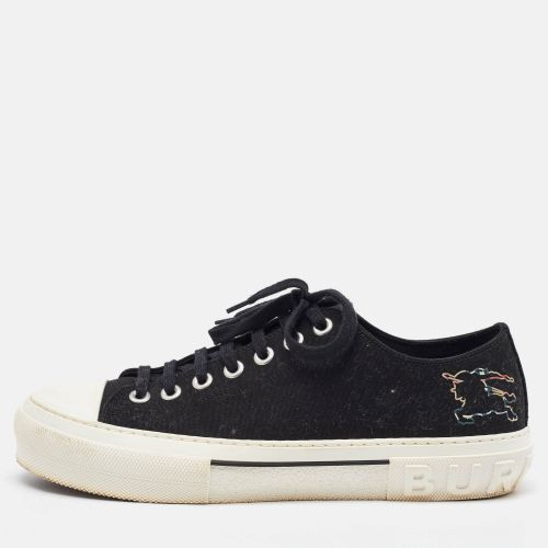 Burberry Black Canvas Jack Print Low Top Sneakers Size 44 - Burberry - Modalova