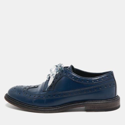 Burberry Blue Brogue Leather Alexton Lace Up Oxford Size 42.5 - Burberry - Modalova