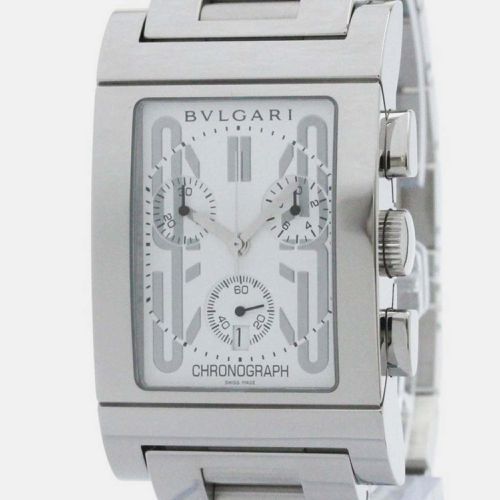 Stainless Steel Rettangolo RTC49S Quartz Men's Wristwatch 49 mm - Bvlgari - Modalova