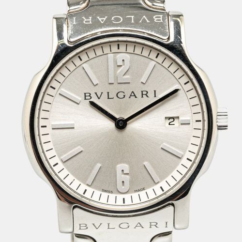 Bvlgari Silver Stainless Steel Solotempo ST35S Quartz Men's Wristwatch 35 mm - Bvlgari - Modalova