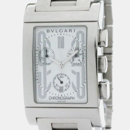 Bvlgari White Stainless Steel Rettangolo Quartz Men's Wristwatch 49 mm - Bvlgari - Modalova