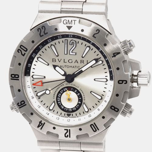 Bvlgari Silver Stainless Steel Diagono Automatic Men's Wristwatch 40 mm - Bvlgari - Modalova