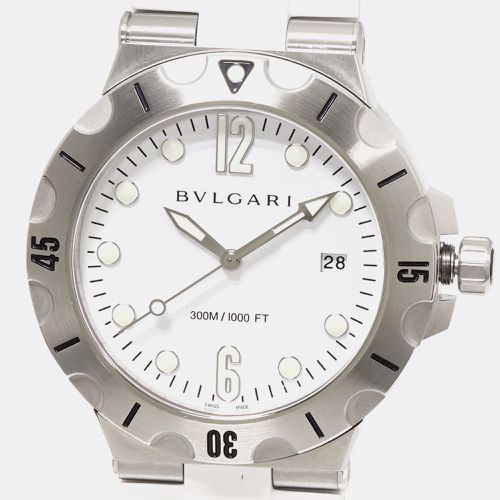 Bvlgari White Stainless Steel Diagono DP41SSD Automatic Men's Wristwatch 41 mm - Bvlgari - Modalova