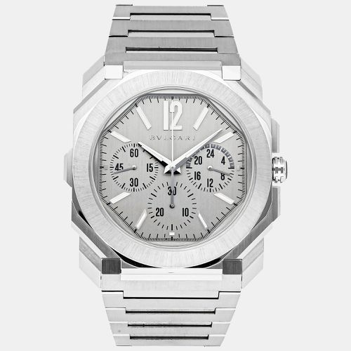 Bvlgari Grey Stainless Steel Octo Finissimo Automatic Men's Wristwatch 43 mm - Bvlgari - Modalova