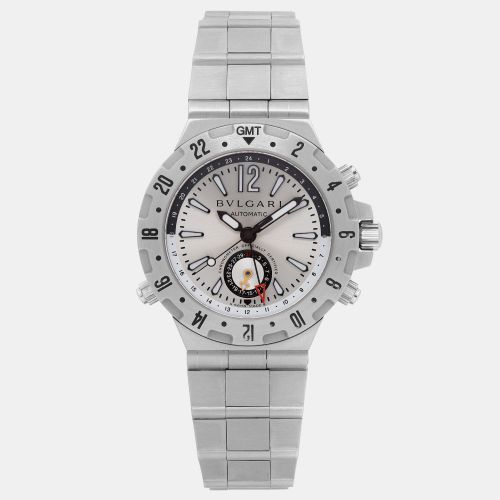 Silver Stainless Steel Diagono GMT40S Automatic Men's Wristwatch 40 mm - Bvlgari - Modalova