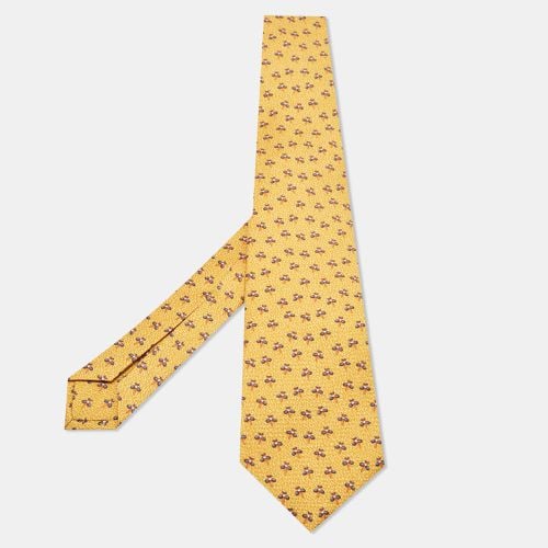 Bvlgari Yellow Printed Silk Traditional Tie - Bvlgari - Modalova