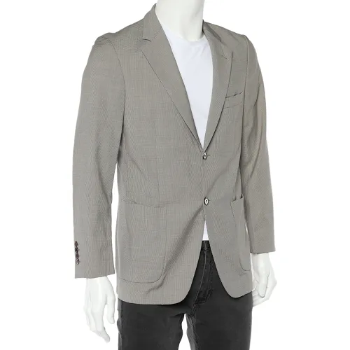 Checkered Wool Button Front Blazer XS - Balmain - Modalova