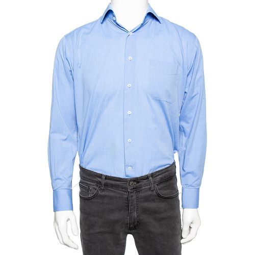 Balmain Blue Cotton Button Front Shirt S - Balmain - Modalova