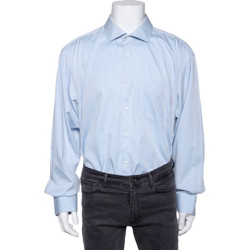 Balmain Blue Cotton button Front Shirt 3XL - Balmain - Modalova