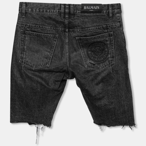 Distressed Denim Shorts M - Balmain - Modalova