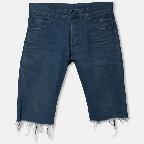 Balmain Blue Denim Frayed Edged Shorts M - Balmain - Modalova