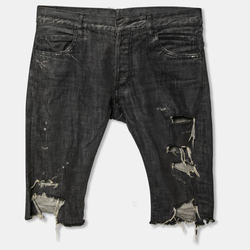 Balmain Grey Distressed Frayed Edged Shorts S - Balmain - Modalova